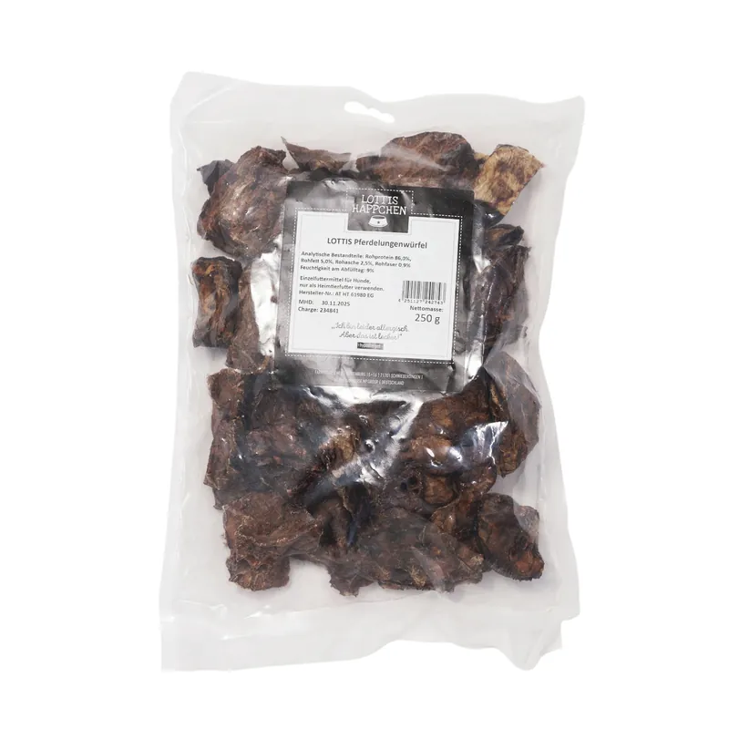 LOTTIS HÄPPCHEN Pferdelungenwürfel 250 g Direkt Vom Hersteller